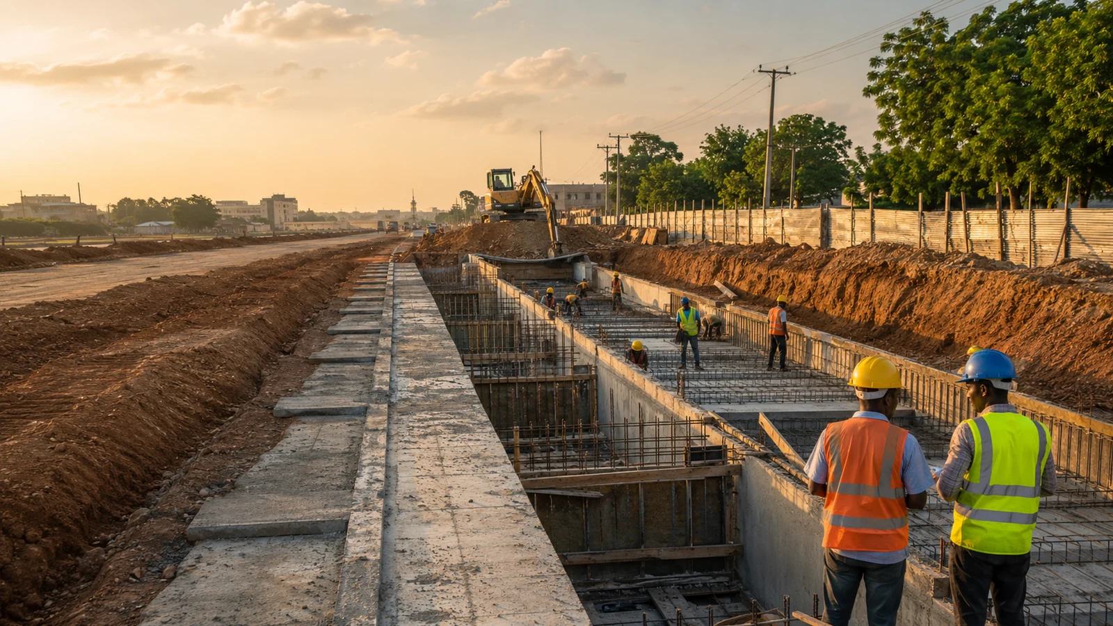 Civil infrastructure works under construction